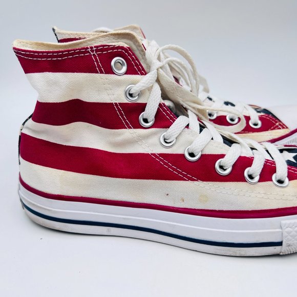 Vintage Converse size Woman 8.5 Chuck Taylor All Star High Top, American Flag - Picture 5 of 10